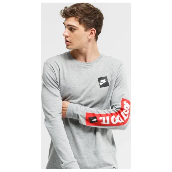 Nike Koszulka Ls M Nsw Ls Jdi Bmpr , szary, rozmiar XL. Szare koszulki męskie Nike, xl, bez wzorów, z bawełny, bez kołnierzyka, z długim rękawem, długie. Za 119,99 zł.