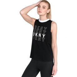 DKNY Podkoszulek Czarny. Czarne podkoszulki damskie DKNY, xs, z nadrukiem, z elastanu, bez kołnierzyka. Za 171,95 zł.