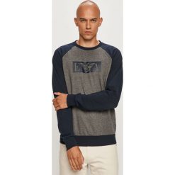 Emporio Armani - Bluza. Czarne bluzy męskie Emporio Armani, s, z nadrukiem, z elastanu, z okrągłym kołnierzem, bez rękawów, bez kaptura. Za 389,90 zł.