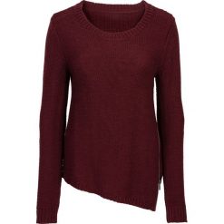 Swetry klasyczne damskie: Sweter dzianinowy z zamkiem bonprix czerwony klonowy