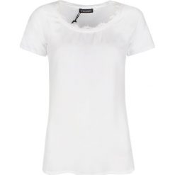 Twinset T-Shirt. Bluzki damskie Twin Set, w koronkowe wzory, z tkaniny, z okrągłym kołnierzem, z krótkim rękawem. Za 259,00 zł.