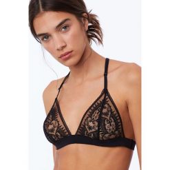 Etam - Biustonosz Elegante. Brązowe biustonosze bardotka Etam, z koronki. W wyprzedaży za 129,90 zł.