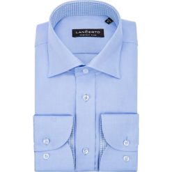 Koszula Niebieska Maia 5. Niebieskie koszule męskie LANCERTO, m, z haftami, z bawełny, eleganckie, z kontrastowym kołnierzykiem, bez rękawów. Za 299,90 zł.