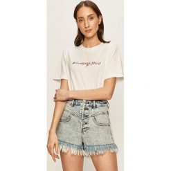Miss Sixty - T-shirt. Czarne bluzki damskie Miss Sixty, s, z nadrukiem, z bawełny, casualowe, z okrągłym kołnierzem. Za 169,90 zł.