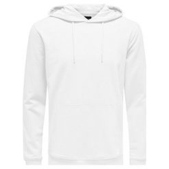 ONLY&SONS Męska bluza Basic Sweat Hood ie Unbrushed Noos White (rozmiar M). Białe bluzy męskie Only&Sons, m, bez wzorów, z kapturem, bez rękawów, z kapturem. W wyprzedaży za 68,00 zł.