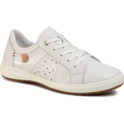 Półbuty JOSEF SEIBEL - Caren 01 67701 133 000 Weiss. Białe półbuty damskie Josef Seibel, bez wzorów, ze skóry, bez obcasa, na płaskiej podeszwie, bez zapięcia. Za 349,00 zł.
