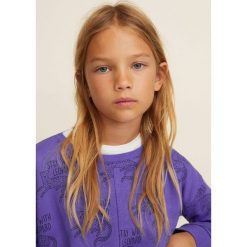 Mango Kids - Bluza dziecięca Pardo 122-164 cm. Różowe bluzy dziewczęce Mango Kids, z bawełny, bez kaptura. W wyprzedaży za 35,90 zł.