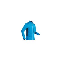Kurtka turystyczna softshell SH900 Warm męska. Niebieskie kurtki męskie QUECHUA, na zimę, xl, bez wzorów, z elastanu, bez kaptura. Za 199,99 zł.