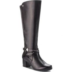 Kozaki CAPRICE - 9-25616-21 Black Comb 019. Czarne buty zimowe damskie Caprice, z materiału, na obcasie. Za 549,90 zł.
