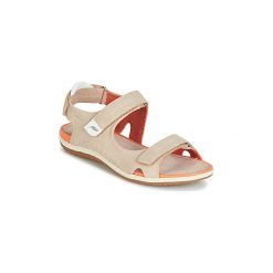 Sandały sportowe Geox D SANDAL VEGA. Brązowe sandały damskie Geox, bez wzorów, sportowe, bez obcasa, bez zapięcia. W wyprzedaży za 244,30 zł.
