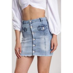 Niebieska Spódnica Guinerene. Niebieskie spódniczki damskie Renee, xl, bez wzorów, mini. W wyprzedaży za 79,99 zł.