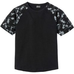 T-shirt Slim Fit bonprix czarny. Czarne t-shirty męskie bonprix, xl, bez wzorów, z okrągłym kołnierzem. Za 49,99 zł.