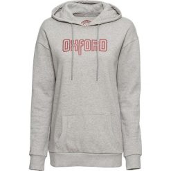 Bluza bawełniana oversize z nadrukiem, długi rękaw bonprix jasnoszary melanż z nadrukiem. Szare bluzy rozpinane damskie bonprix, melanż, z bawełny, z długim rękawem, długie. Za 89,99 zł.