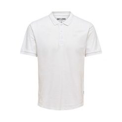 ONLY&SONS Męska koszulka Scott Pique Polo Noos White (rozmiar L). Białe koszulki męskie Only&Sons, m, bez wzorów, bez rękawów. W wyprzedaży za 40,00 zł.
