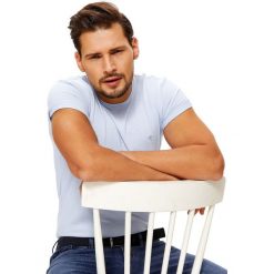 T-SHIRT MĘSKI GŁADKI Z OKRĄGŁYM DEKOLTEM. Niebieskie t-shirty męskie Top Secret, xxl, bez wzorów, z bawełny, klasyczne, z okrągłym kołnierzem, krótkie. W wyprzedaży za 9,99 zł.