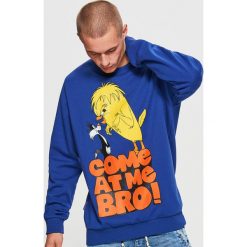 Bluza LOONEY TUNES - Granatowy. Niebieskie bluzy męskie marki Cropp, s, bez wzorów, bez kołnierzyka, bez rękawów, bez kaptura. Za 99,99 zł.