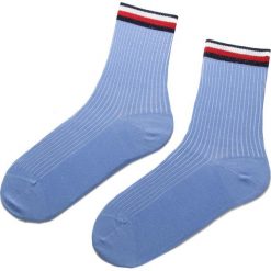 Skarpety Wysokie Damskie TOMMY HILFIGER - 383004001 Midnight Blue 563. Niebieskie skarpetki damskie TOMMY HILFIGER, bez wzorów, z elastanu. Za 34,99 zł.