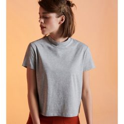 Gładka koszulka - Jasny szary. Szare koszulki damskie marki Cropp, s, bez wzorów, bez kołnierzyka, bez rękawów. Za 24,99 zł.