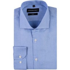 Koszula SIMONE KDNS000791. Niebieskie koszule męskie Giacomo Conti, na zimę, m, bez wzorów, z bawełny, eleganckie, z kontrastowym kołnierzykiem, z długim rękawem. Za 199,00 zł.