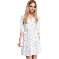 Ecru Sukienka Wzorzysta w Stylu Boho Model 1. Sukienki damskie Molly.pl, na co dzień, s, bez wzorów, z tkaniny, wakacyjne, z dekoltem w serek, bez rękawów, rozkloszowane. Za 168,90 zł.