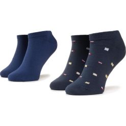 Zestaw 2 par niskich skarpet unisex TOMMY HILFIGER - 320209001 Dark Navy 322. Niebieskie skarpetki męskie TOMMY HILFIGER, bez wzorów, z elastanu. Za 39,00 zł.