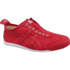 Asics czerwone Buty Onitsuka Tiger Mexico 66 Slip-On M D3K0N-600. Czerwone buty sportowe męskie Asics, ze skóry, bez zapięcia. W wyprzedaży za 349,00 zł.