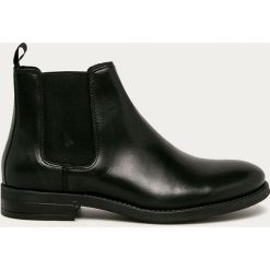 Jack & Jones - Sztyblety skórzane. Czarne buty wizytowe męskie Jack & Jones, ze skóry, z okrągłym noskiem, bez zapięcia. Za 339,90 zł.