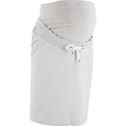 Spódnica dresowa ciążowa bonprix jasnoszary melanż. Szare spódniczki damskie bonprix, w paski, z dresówki, moda ciążowa. Za 59,99 zł.