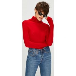 Tommy Jeans - Sweter. Niebieskie swetry damskie Tommy Jeans, s, bez wzorów, z wełny, z krótkim rękawem, długie, bez kaptura. W wyprzedaży za 219,90 zł.