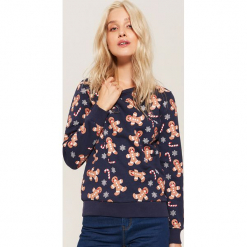 Bluza ze świątecznym motywem - Granatowy. Niebieskie bluzy damskie marki House, l. Za 69,99 zł.