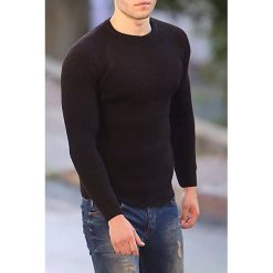 Sweter męski GERARD BLACK. Czarne swetry męskie IVET, na jesień, m, bez wzorów, z materiału, bez kołnierzyka, bez kaptura. W wyprzedaży za 79,00 zł.