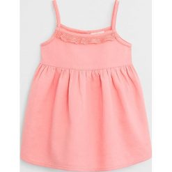 Mango Kids - Sukienka dziecięca Linda 80-104 cm. Różowe sukienki dziewczęce Mango Kids, bez wzorów, z bawełny, bez rękawów, mini, rozkloszowane. Za 69,90 zł.