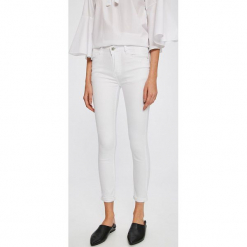 Answear - Jeansy Stripes Vibes. Białe jeansy damskie marki ANSWEAR, s, bez wzorów, z elastanu. W wyprzedaży za 99,90 zł.