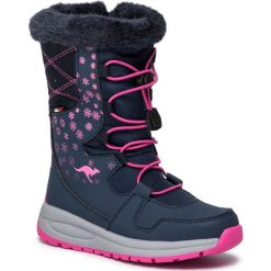 Śniegowce KANGAROOS - K-Glaze Rtx 18405 000 4204 Dk Navy/Daisy Pink. Niebieskie śniegowce dziewczęce KangaROOS, bez zapięcia. Za 259,00 zł.