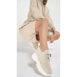 Beżowe Sneakersy Aglaolinai. Brązowe buty sportowe damskie Renee, z tkaniny. Za 89,99 zł.