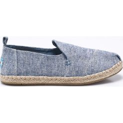Toms - Espadryle Slub Chambraz. Niebieskie espadryle damskie marki Toms, bez wzorów, z gumy, bez obcasa. W wyprzedaży za 189,90 zł.
