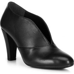 Buty damskie. Czarne czółenka damskie Wittchen, bez wzorów, ze skóry, bez obcasa, na obcasie. W wyprzedaży za 379,90 zł.