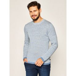 Sweter Trussardi Jeans Round Neck With Stripes 52M00328. Swetry męskie Trussardi Jeans, xxl, bez wzorów, z bawełny, klasyczne, z klasycznym kołnierzykiem, bez kaptura. W wyprzedaży za 329,00 zł.