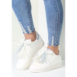 Biało-Srebrne Sneakersy Murmurous. Szare buty sportowe damskie vices, z satyny. Za 59,99 zł.