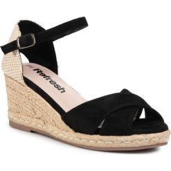 Espadryle REFRESH - 69490 Black. Czarne espadryle damskie Refresh, bez wzorów, ze skóry ekologicznej, bez obcasa, na obcasie. Za 189,00 zł.