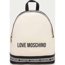 Love Moschino - Plecak skórzany. Białe plecaki damskie Love Moschino, z aplikacjami, ze skóry, eleganckie. Za 1449,00 zł.