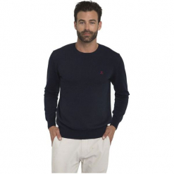 Sir Raymond Tailor Sweter Męski Windcheater M Ciemnoniebieski. Czarne swetry męskie Sir Raymond Tailor, m, bez wzorów, bez kołnierzyka, bez kaptura. W wyprzedaży za 104,00 zł.