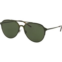 Polo Ralph Lauren - Okulary PH3115. Zielone okulary przeciwsłoneczne męskie marki Polo Ralph Lauren, z materiału. W wyprzedaży za 439,90 zł.