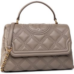Torebka TORY BURCH - Fleming Soft Top-Handle Satchel 62092 Gray Heron 082. Brązowe topy damskie Tory Burch, bez wzorów, ze skóry, klasyczne, bez dodatków. Za 2549,00 zł.