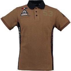 Koszulka polo "Kupcorn" w kolorze brązowym. Pomarańczowe koszulki polo męskie Geographical Norway Men, s, z haftami, z bawełny, polo, bez rękawów. W wyprzedaży za 90,95 zł.