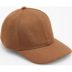Czapka z daszkiem z wełną - Brązowy. Brązowe czapki z daszkiem męskie Reserved, z wełny. Za 49,99 zł.