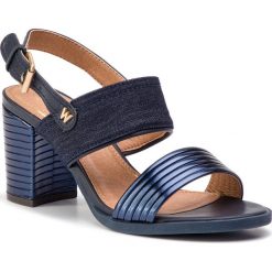 Sandały WRANGLER - Clipper Dayla WL91656A Navy 016. Niebieskie klapki damskie marki Wrangler, bez wzorów, ze skóry ekologicznej, bez obcasa, na obcasie. Za 299,00 zł.
