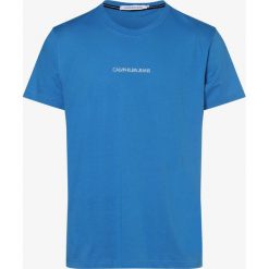 Calvin Klein Jeans - T-shirt męski, niebieski. Niebieskie t-shirty męskie Calvin Klein Jeans, s, z haftami, z jeansu, bez kołnierzyka. Za 129,95 zł.