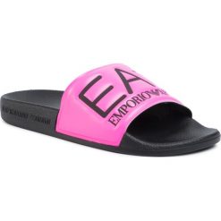 Klapki EA7 Emporio Armani XCP001 XCC22 M527. Różowe klapki damskie EA7 Emporio Armani, bez wzorów, bez obcasa. W wyprzedaży za 149,00 zł.