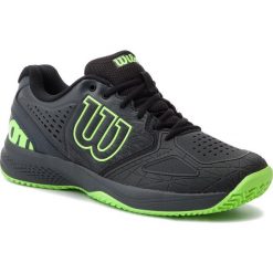 Buty WILSON - Kaos Comp 2.0 WRS324830E Black/Ebony/Gecko Green. Czarne buty sportowe męskie Wilson, ze skóry ekologicznej, bez zapięcia, tenisowe. Za 439,00 zł.